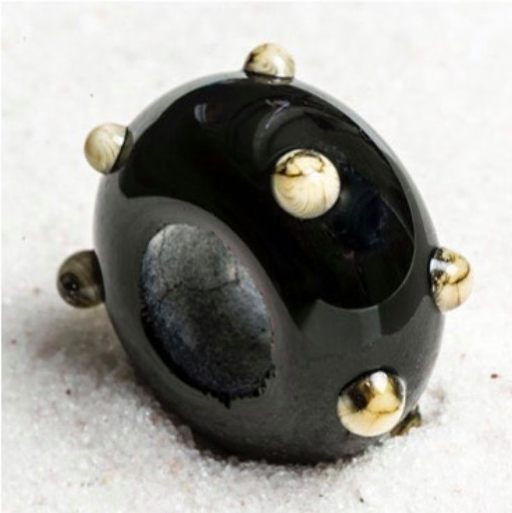 Ebony & Ivory Glass Charm.