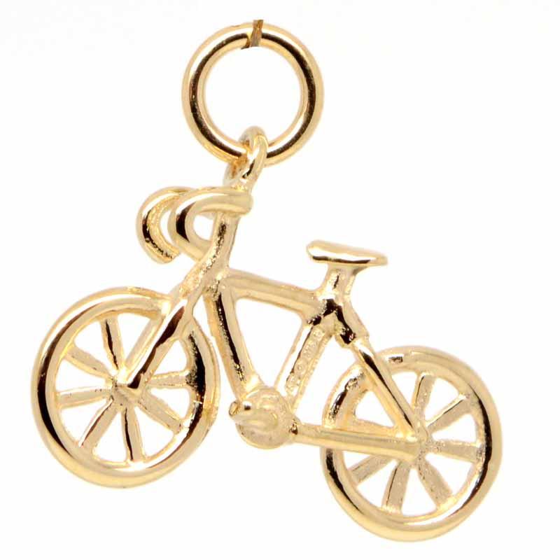 Gold Road Bike Charm